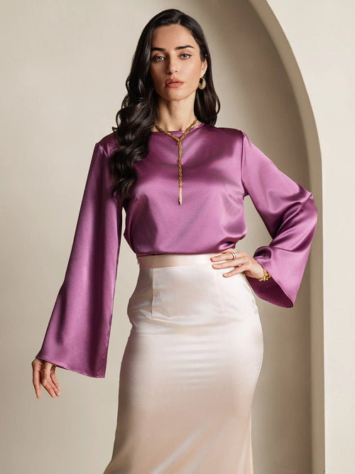 19Momme Silk Long-sleeved Blouse