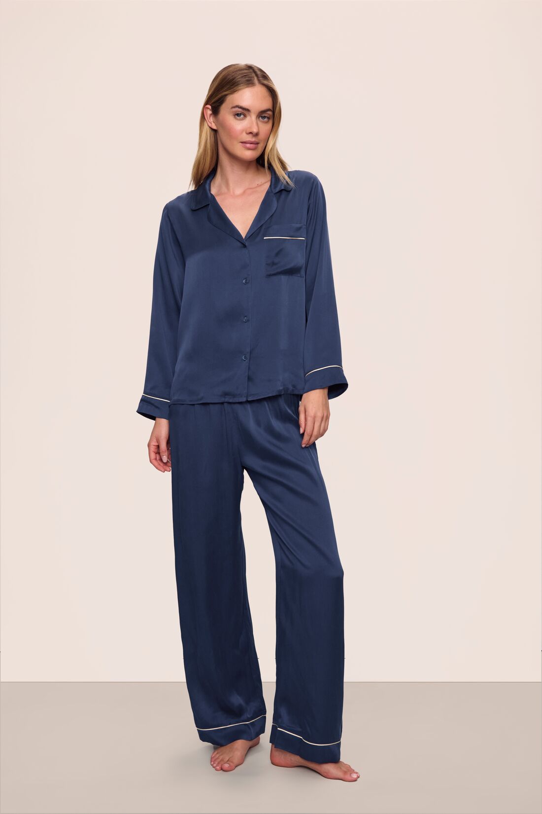 Inez Washable Silk Long PJ Set