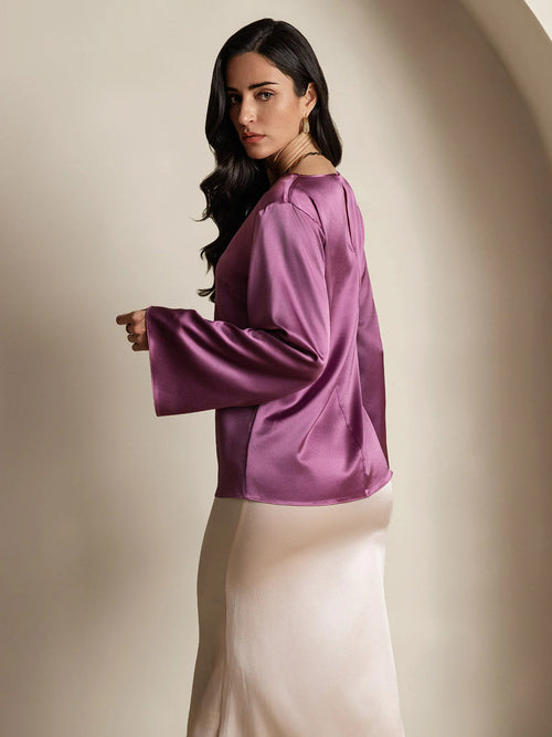 19Momme Silk Long-sleeved Blouse